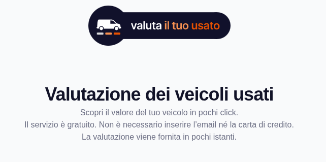 Valuta il tuo Usato
